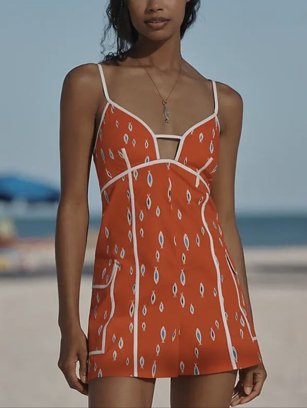 Anthropologie Celandine Piped Pocket Romper